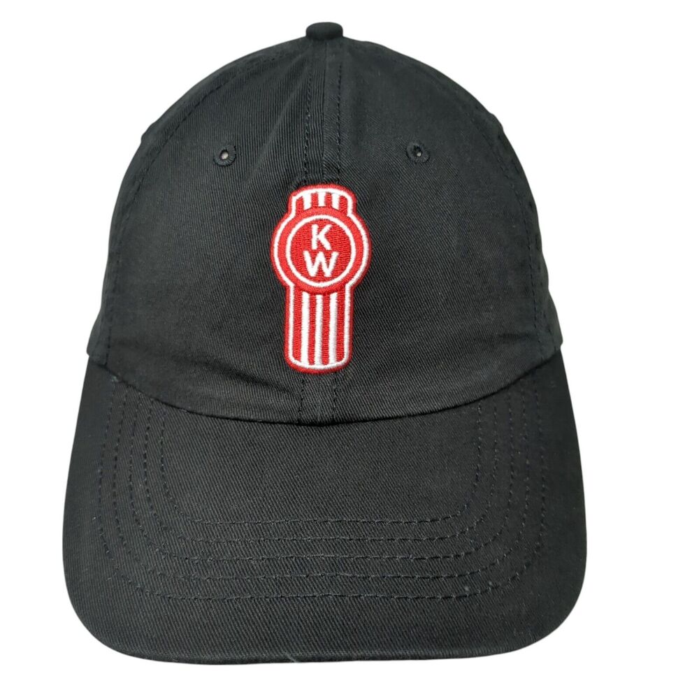 KW Kenworth Strapback Hat Black One Size Adjustable Embroidered 6 Panel Cotton